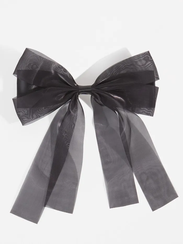 Women Altar039d State Hair Accessories Ella Double Layered Mesh Hair Bow Black