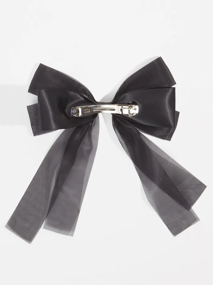 Women Altar039d State Hair Accessories Ella Double Layered Mesh Hair Bow Black