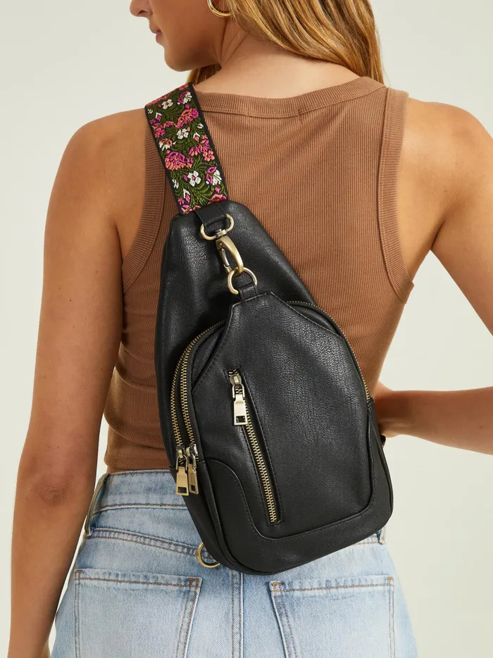 Women Altar039d State Handbags Maisie Guitar Strap Sling Bag Black