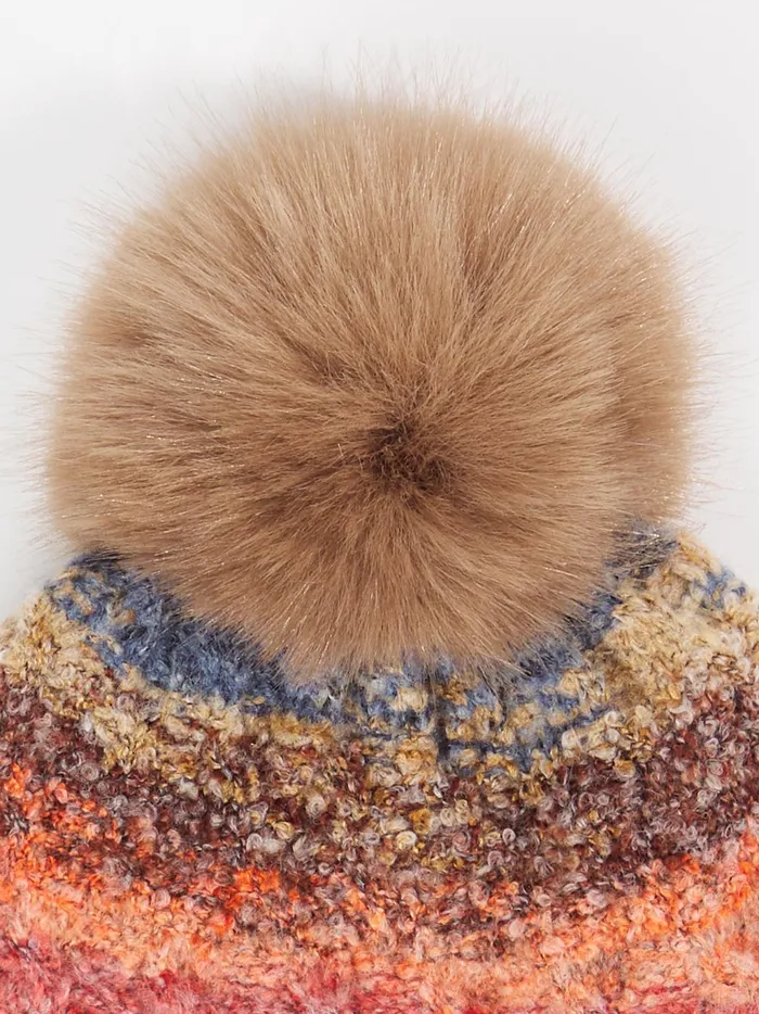 Women Altar039d State Hats Lauren Knitted Pompom Beanie Taupe