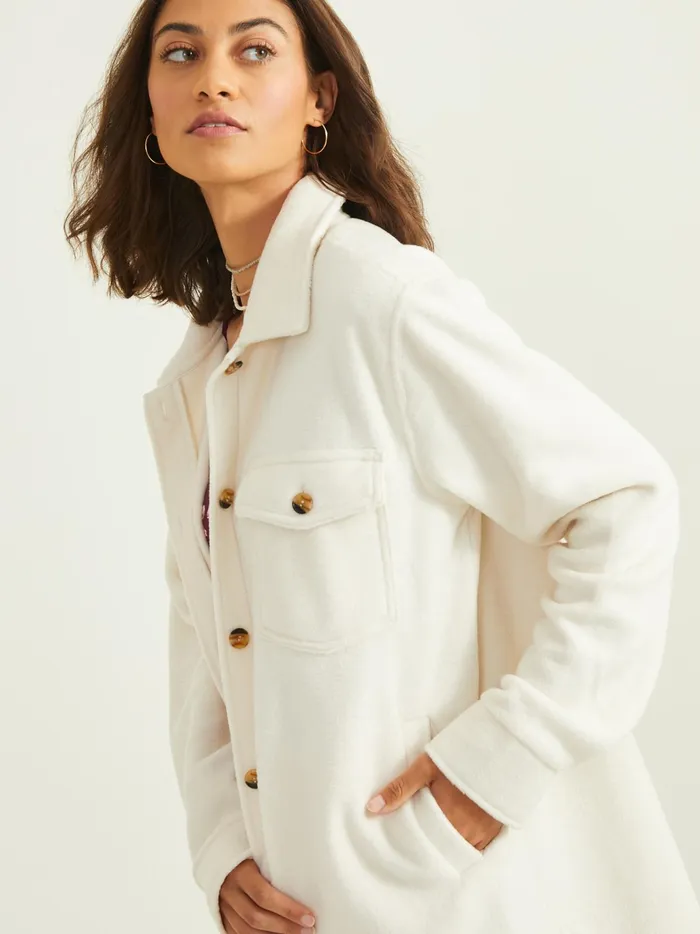 Women Altar039d State Jackets Adrianna Fleece Shacket Cream
