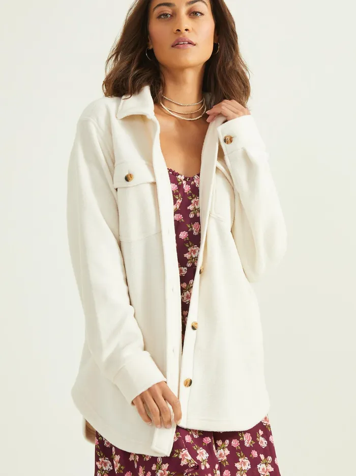 Women Altar039d State Jackets Adrianna Fleece Shacket Cream