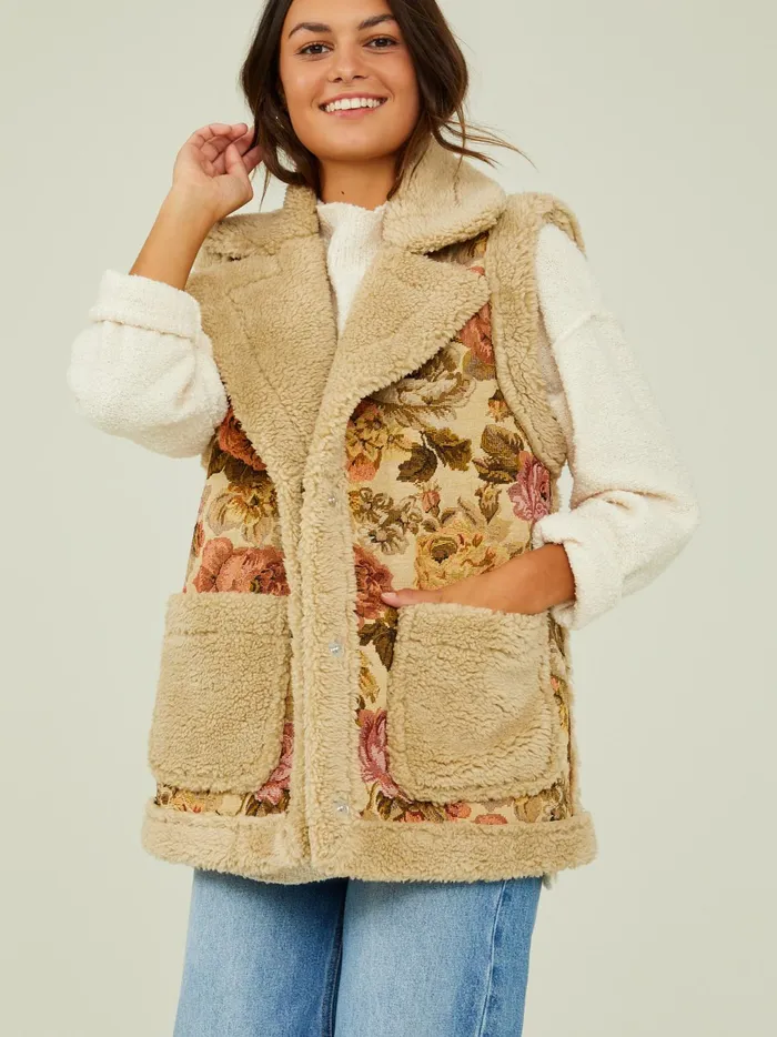 Women Altar039d State Jackets Opal Tapestry Vest Taupe