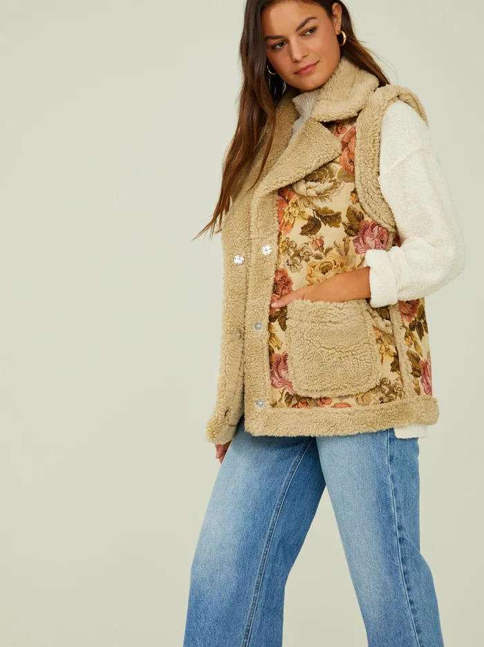 Women Altar039d State Jackets Opal Tapestry Vest Taupe