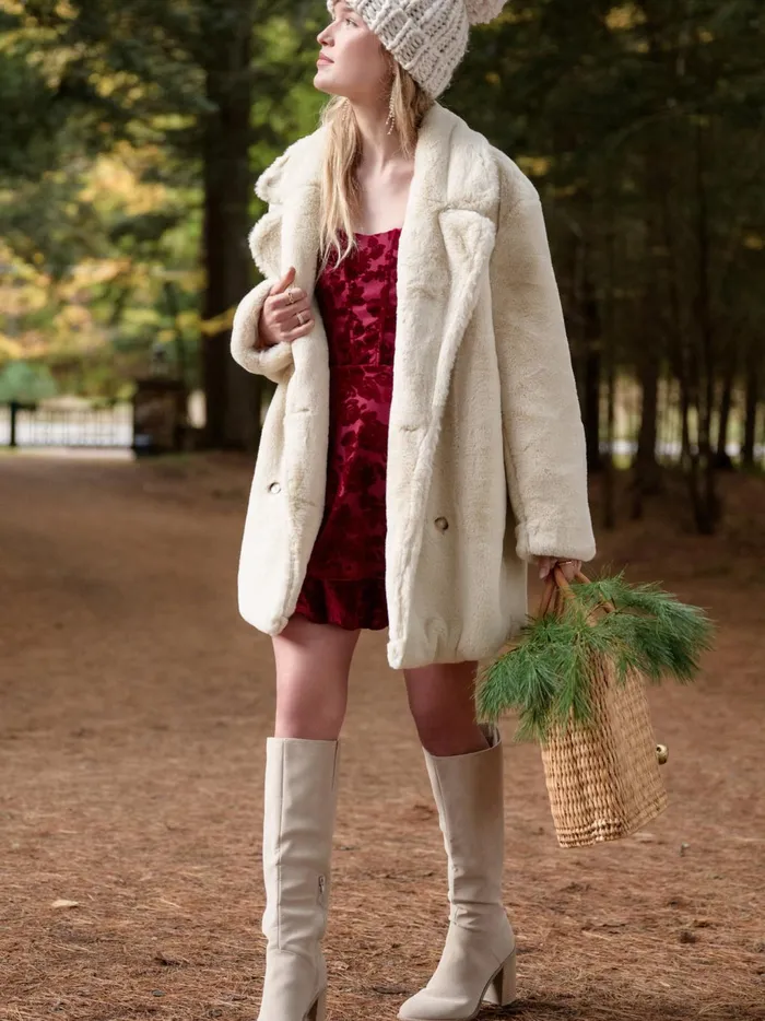 Women Altar039d State Jackets Toni Long Fur Jacket Cream