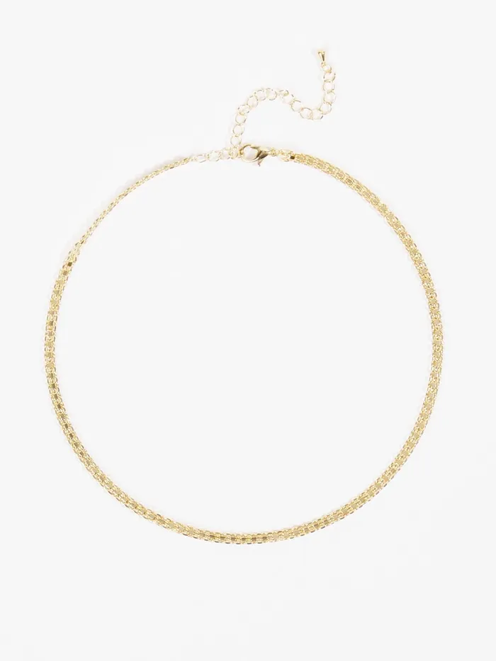 Women Altar039d State Jewelry Flat Box Chain Choker Gold