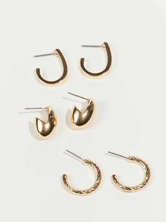 Women Altar039d State Jewelry Gold Drop Hoop Earring Pack Gold
