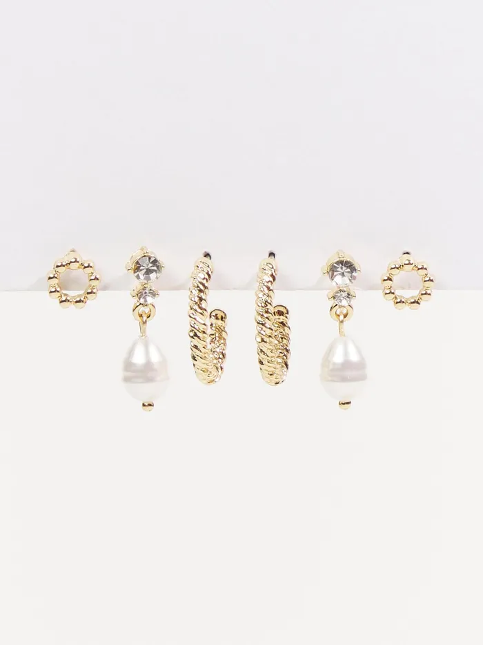 Women Altar039d State Jewelry Hannah Pearl Earring Set Gold
