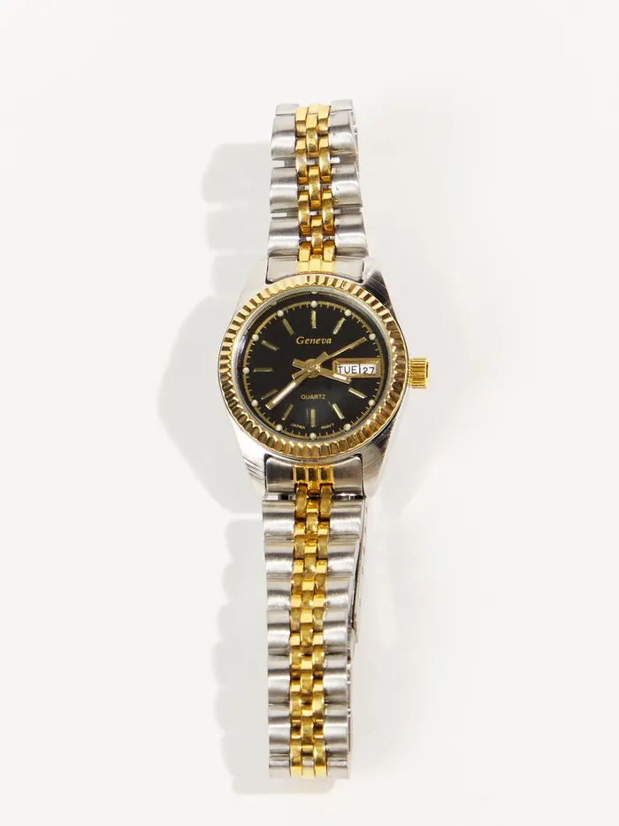 Women Altar039d State Jewelry Stainless Steel Round Face Link Watch Silvergold