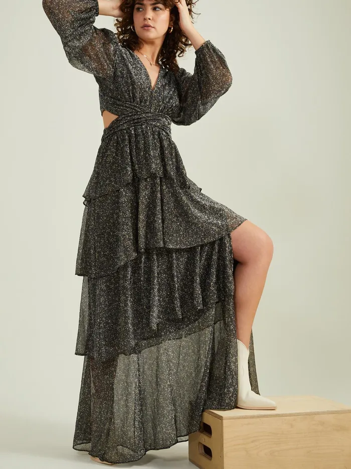 Women Altar039d State Maxi Midi Kahlani Layered Maxi Dress By Astr The Label Blackmulti