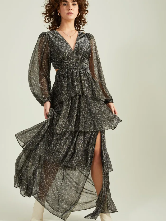Women Altar039d State Maxi Midi Kahlani Layered Maxi Dress By Astr The Label Blackmulti