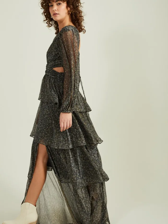 Women Altar039d State Maxi Midi Kahlani Layered Maxi Dress By Astr The Label Blackmulti