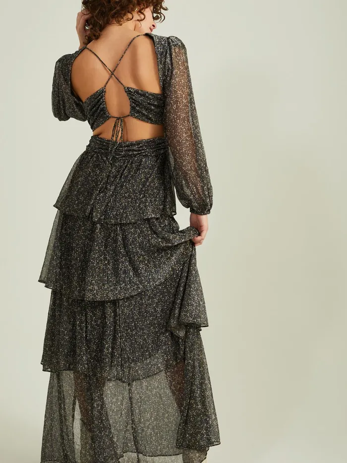 Women Altar039d State Maxi Midi Kahlani Layered Maxi Dress By Astr The Label Blackmulti
