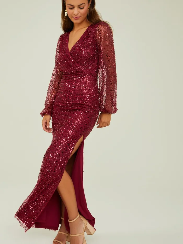 Women Altar039d State Maxi Midi Rebekah Beaded Maxi Dress Wine