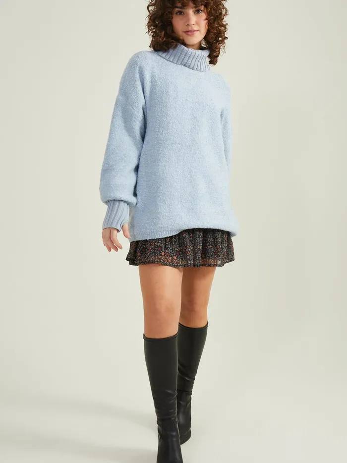 Women Altar039d State Pullovers Billie Boucle Turtleneck Sweater Zenblue