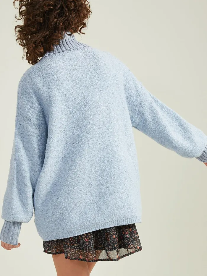 Women Altar039d State Pullovers Billie Boucle Turtleneck Sweater Zenblue
