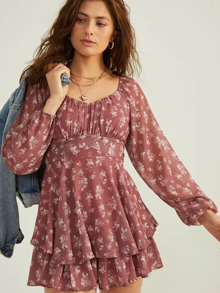 Women Altar039d State Rompers Jumpsuits Finley Floral Romper Mauve
