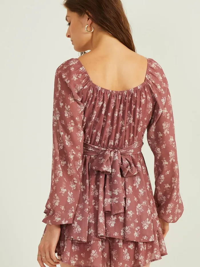 Women Altar039d State Rompers Jumpsuits Finley Floral Romper Mauve
