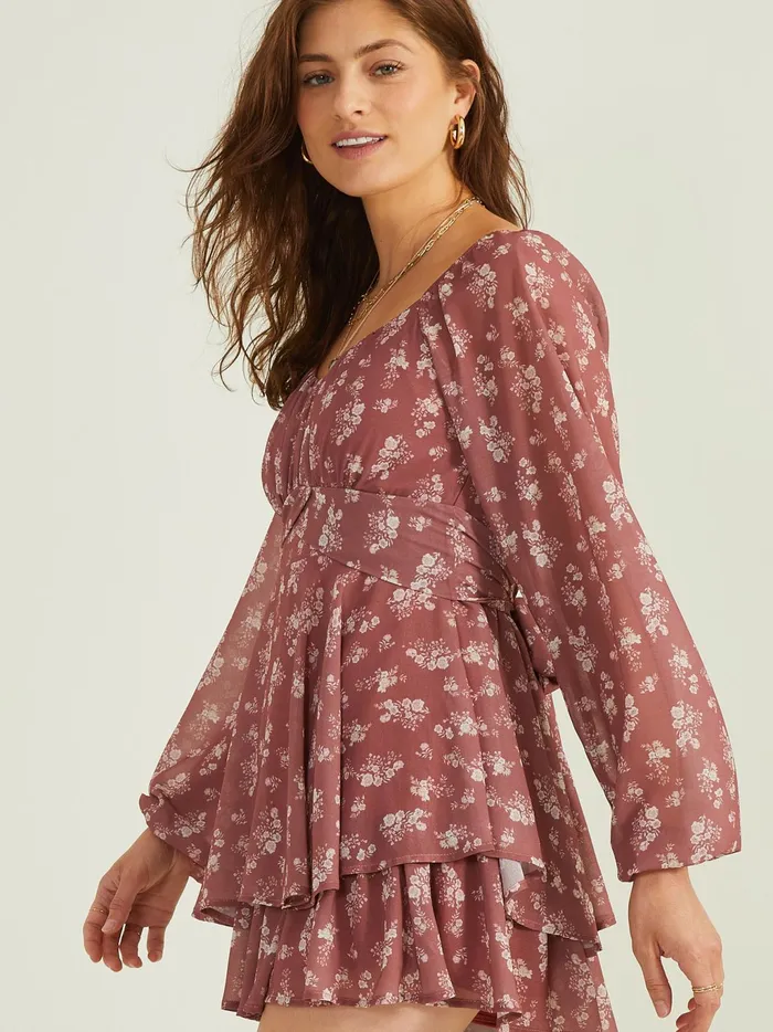Women Altar039d State Rompers Jumpsuits Finley Floral Romper Mauve