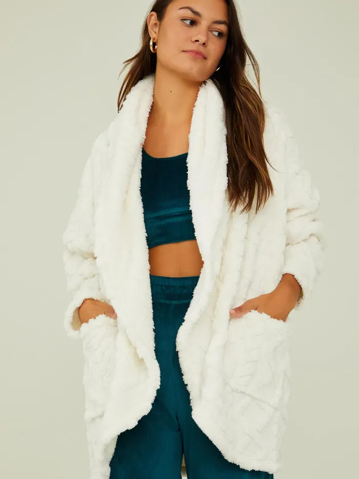 Women Altar039d State Sleep Lounge Alena Cable Fur Cardigan Bone