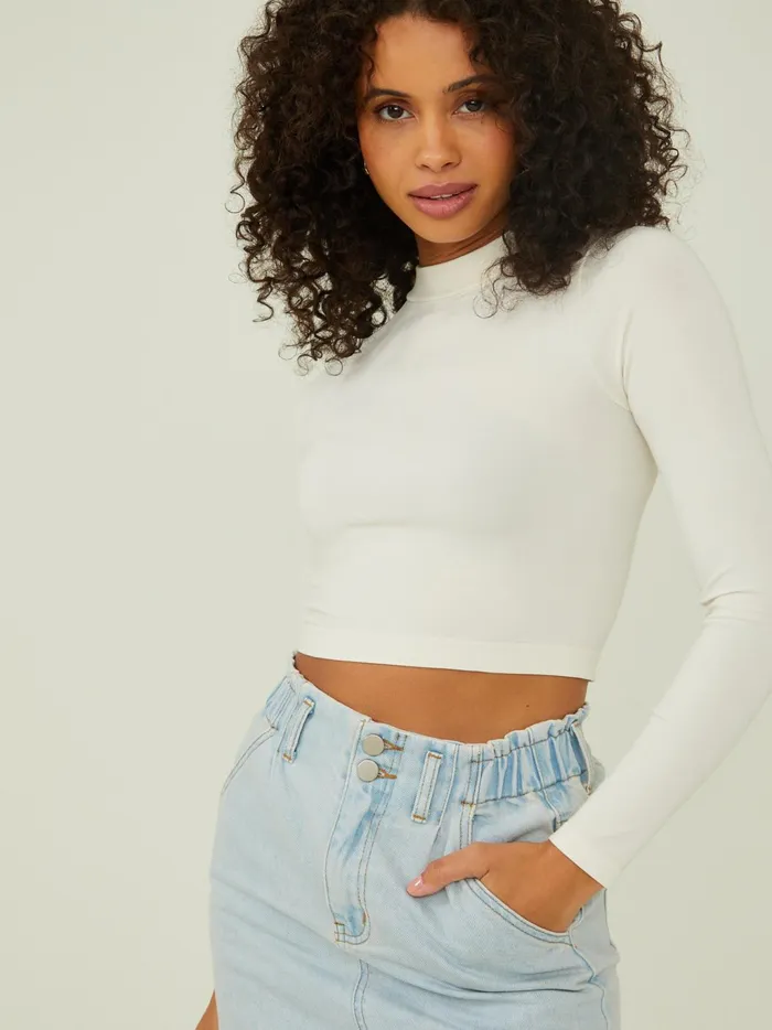 Women Altar039d State Sleep Lounge Trinity Seamless Mock Neck Top Tofu