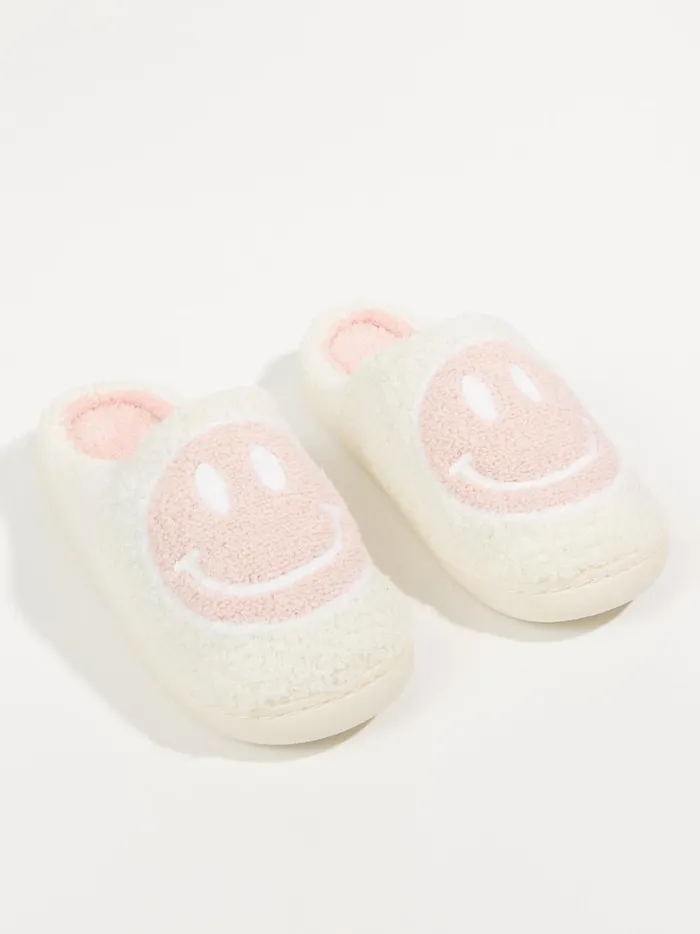 Women Altar039d State Slippers Smiley Face Cozy Slippers Blush