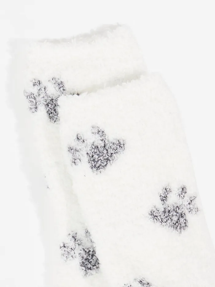 Women Altar039d State Socks Dog Paw Cozy Socks Vanilla