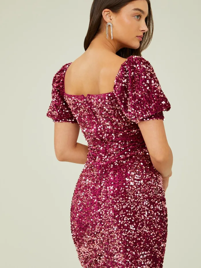 Women Altar039d State Special Occasion Candice Sequin Dress Wine