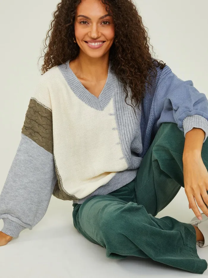 Women Altar039d State Sweaters Geneva Colorblock Sweater Greyblue