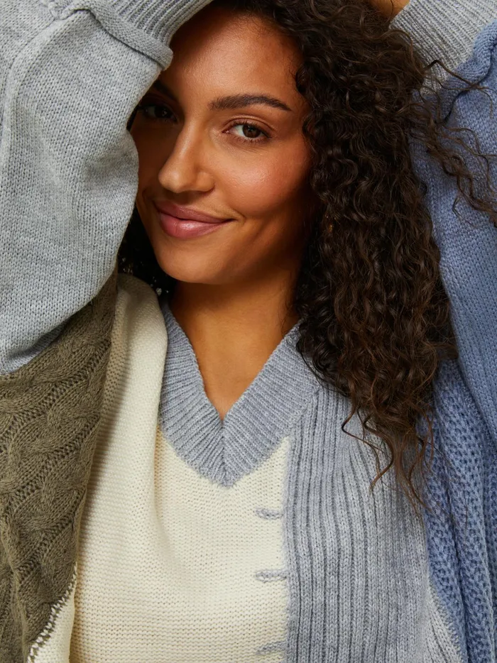 Women Altar039d State Sweaters Geneva Colorblock Sweater Greyblue