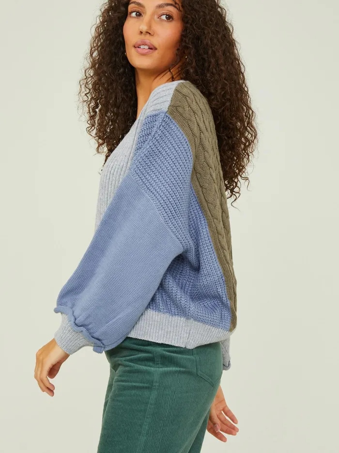 Women Altar039d State Sweaters Geneva Colorblock Sweater Greyblue