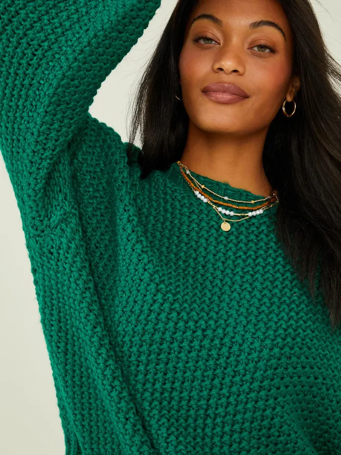 Women Altar039d State Sweaters Imogen Chunky Tunic Sweater Kellygreen