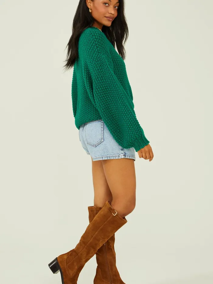 Women Altar039d State Sweaters Imogen Chunky Tunic Sweater Kellygreen