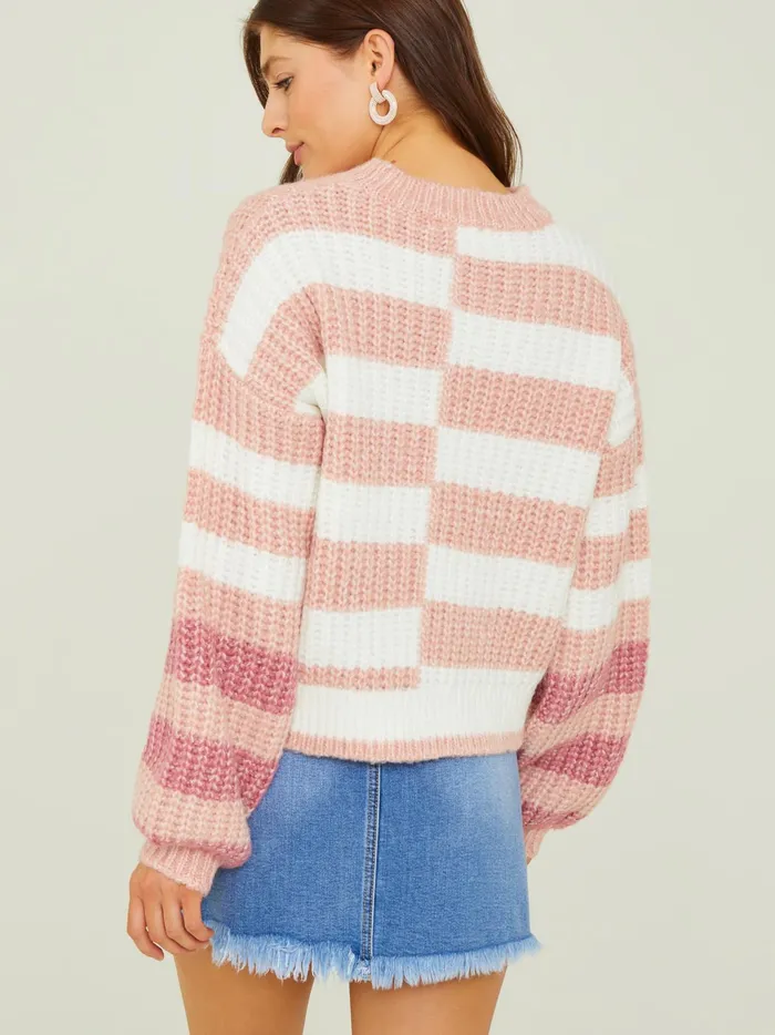 Women Altar039d State Sweaters Irie Inverted Stripe Sweater Blush