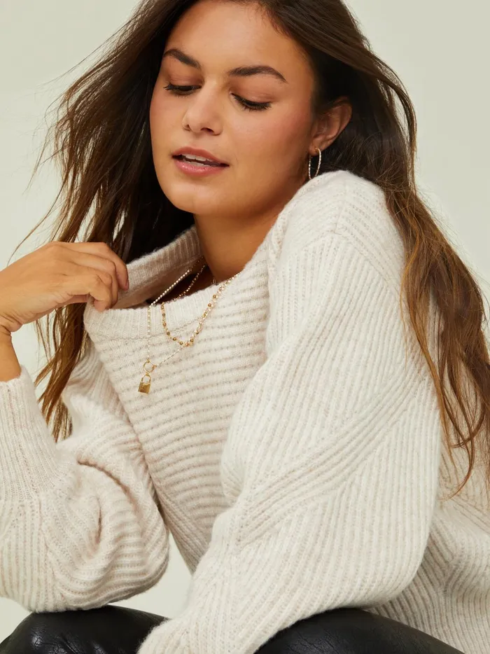 Women Altar039d State Sweaters Liora Ribbed Sweater Oatmealheather