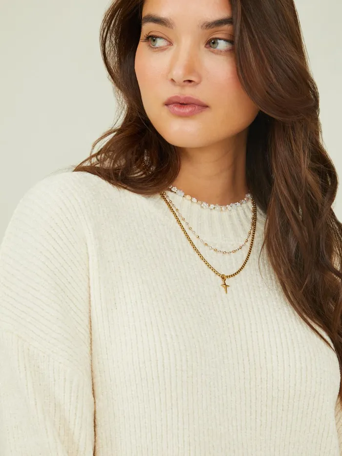 Women Altar039d State Sweaters Riley Tunic Sweater Ivory