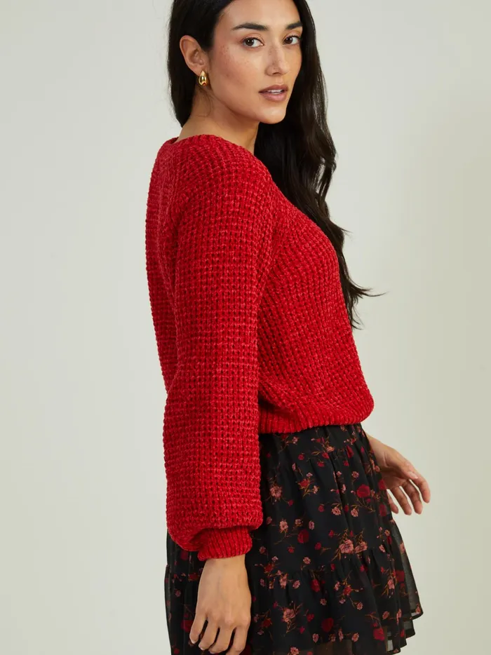 Women Altar039d State Sweaters Robyn Chenille Sweater Deepred