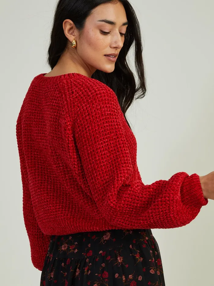 Women Altar039d State Sweaters Robyn Chenille Sweater Deepred
