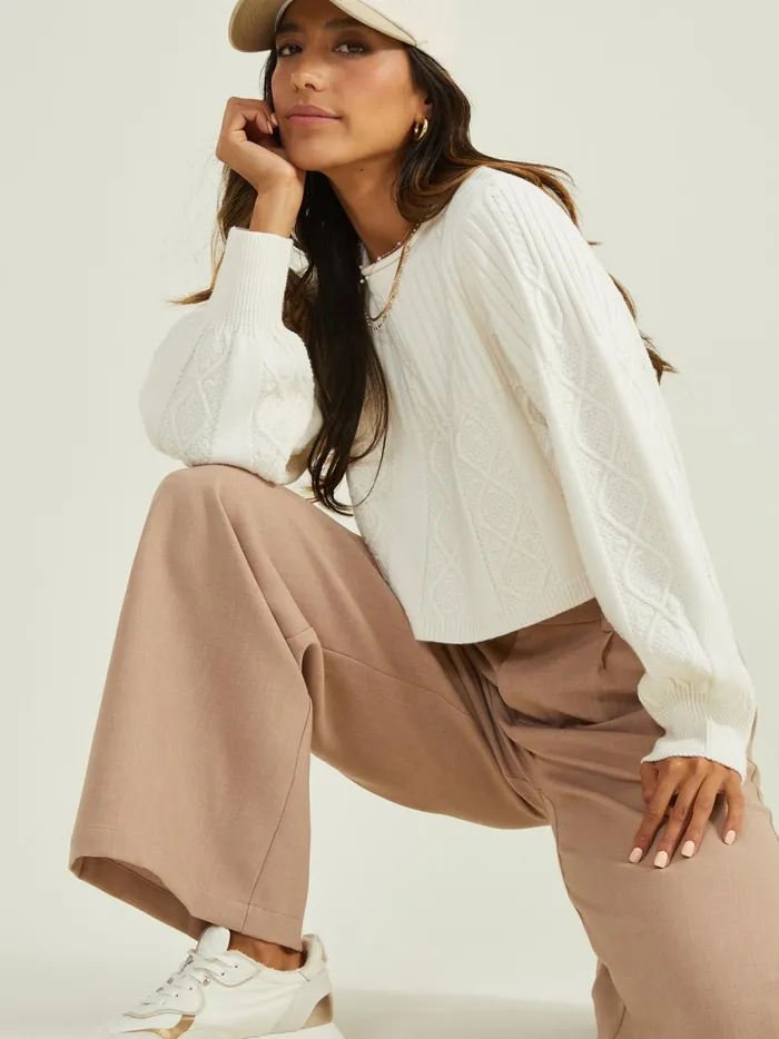 Women Altar039d State Sweaters Sage Cable Knit Sweater Tofu