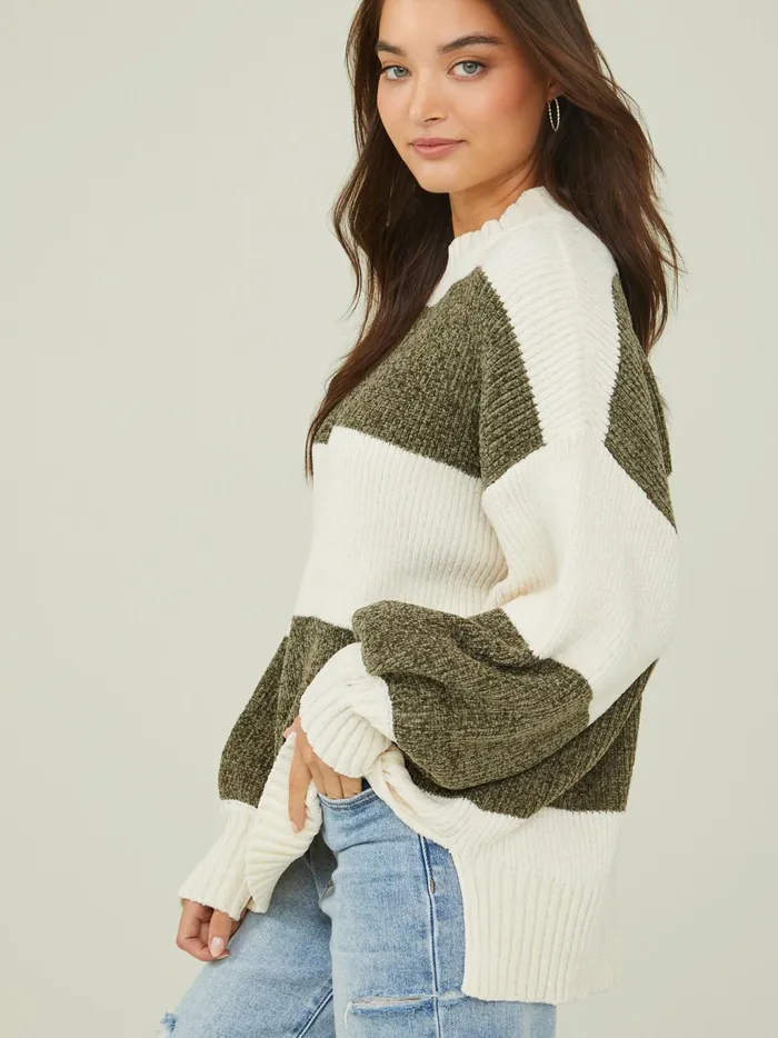 Women Altar039d State Sweaters Stella Striped Sweater Ivory8211green