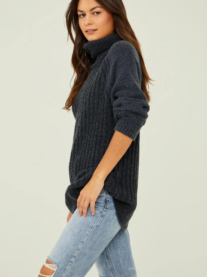 Women Altar039d State Sweaters Tara Turtleneck Tunic Sweater Black