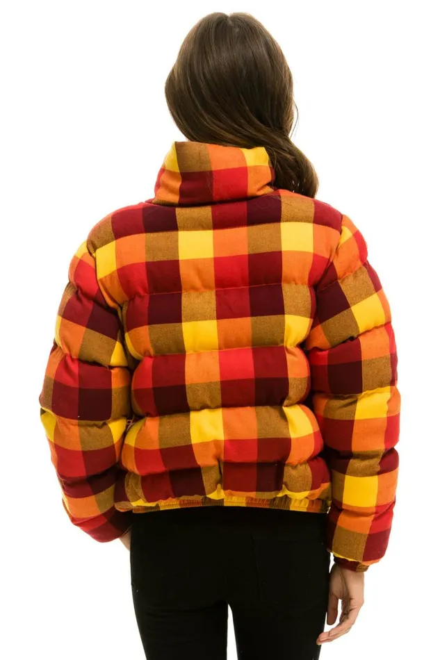 Women APRES PLAID PUFFER JACKET 8211 SURFY PLAID Aviator Nation Women APRES PLAID PUFFER JACKET 8211 SURFY PLAID Aviator Nation