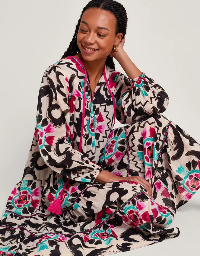 Women Avelle Print Kaftan Black Monsoon Dresses