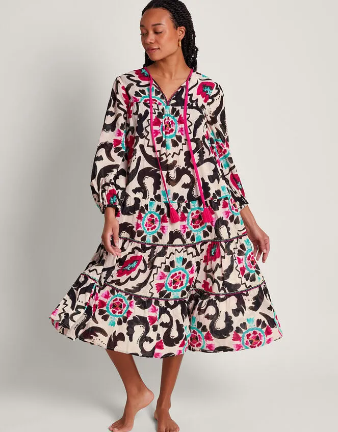 Women Avelle Print Kaftan Black Monsoon Dresses