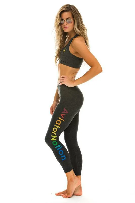 Women AVIATOR NATION CROP LEGGINGS 8211 CHARCOAL Aviator Nation Leggings