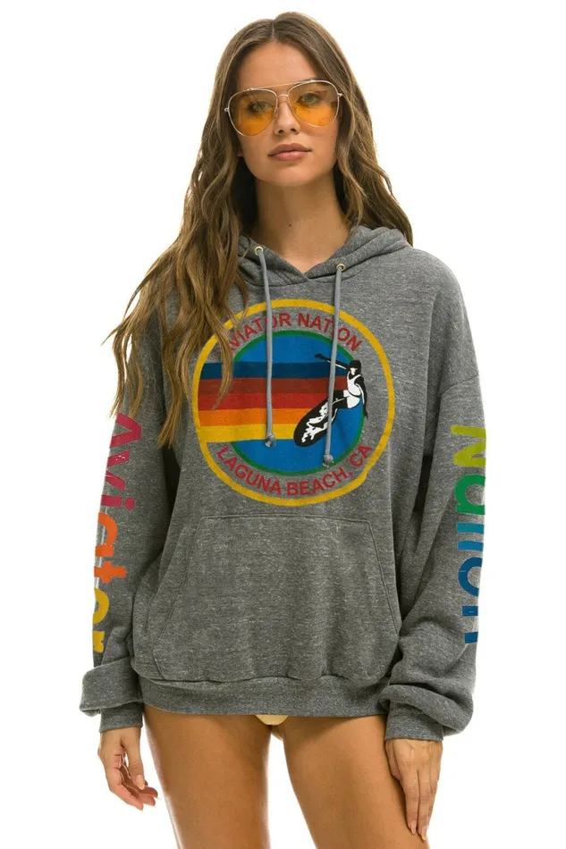 Women AVIATOR NATION LAGUNA BEACH RELAXED PULLOVER HOODIE 8211 HEATHER GREY Aviator Nation Hoodies Women AVIATOR NATION LAGUNA BEACH RELAXED PULLOVER HOODIE 8211 HEATHER GREY Aviator Nation Hoodies