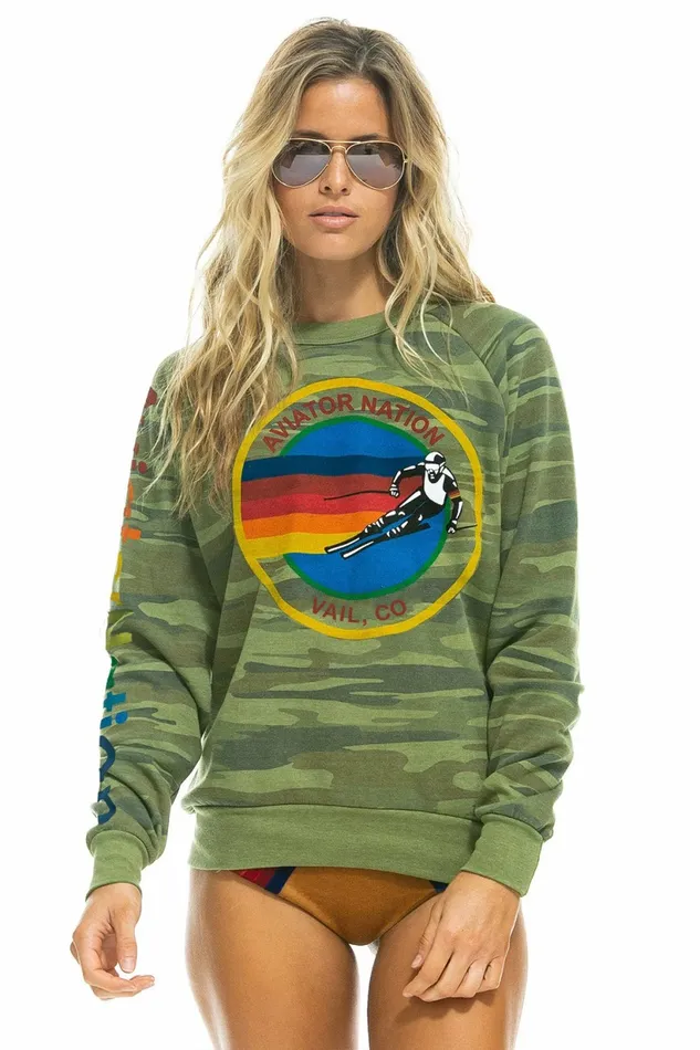 Women AVIATOR NATION VAIL CREW SWEATSHIRT 8211 CAMO Aviator Nation UnisexCrewSweatshirt Women AVIATOR NATION VAIL CREW SWEATSHIRT 8211 CAMO Aviator Nation UnisexCrewSweatshirt