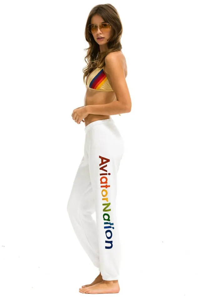 Women AVIATOR NATION VAIL SWEATPANTS 8211 WHITE Aviator Nation Sweatpants