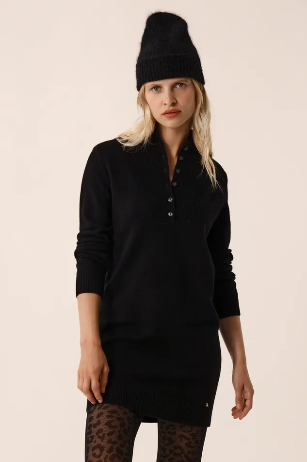 Women Beanie Hat Alou Noir Bonnet Mohair Noir Des Petits Hauts Scarves and Beanies