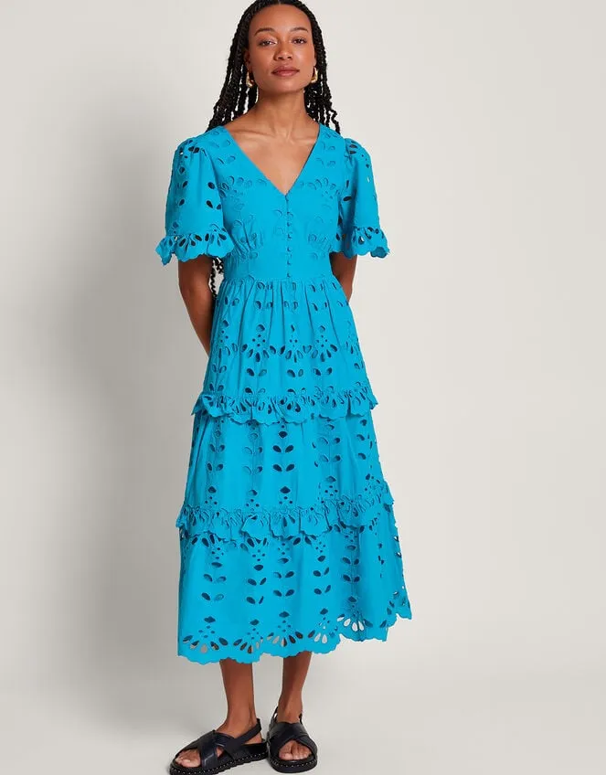 Women Beatrice Broderie Dress Blue Monsoon Dresses